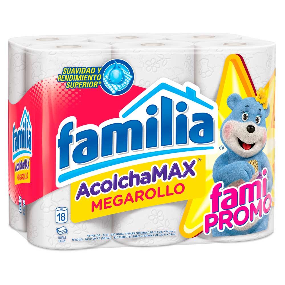 Papel higiénico Familia acolchamax mega rollo x 18 Rollos