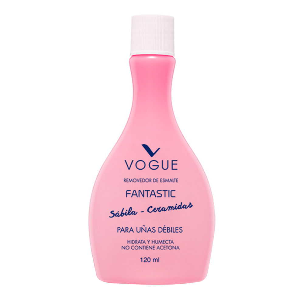 Removedor de Esmalte Vogue Fantastic Sábila y Cerámidas x120ml