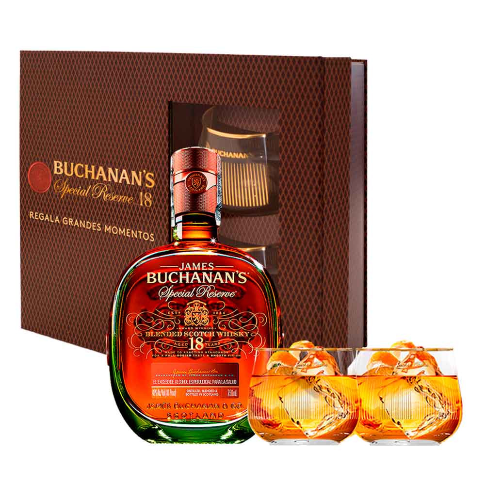 Whisky Buchanans special reserve x750ml + 2 vasos