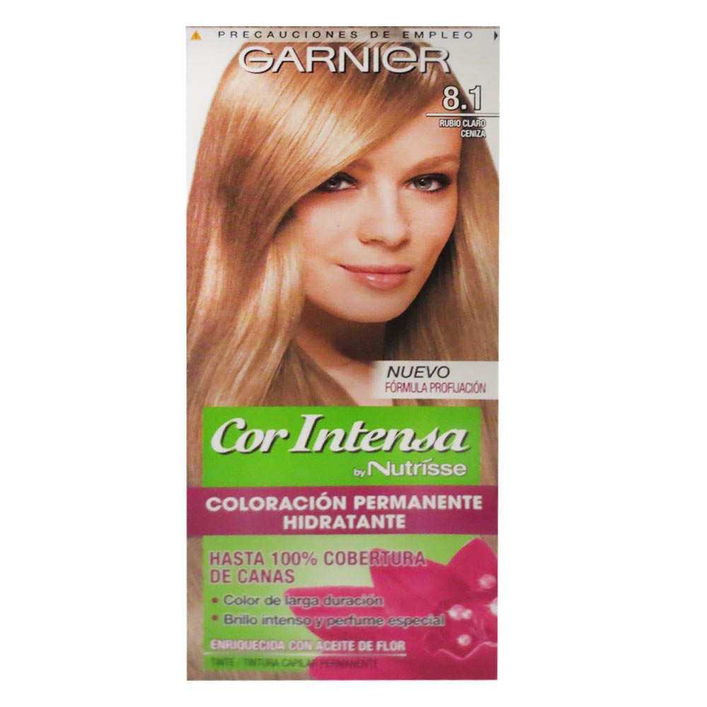 Tinte Garnier Nutrisse Cor Intensa 8.1 Rubio Claro Ceniza