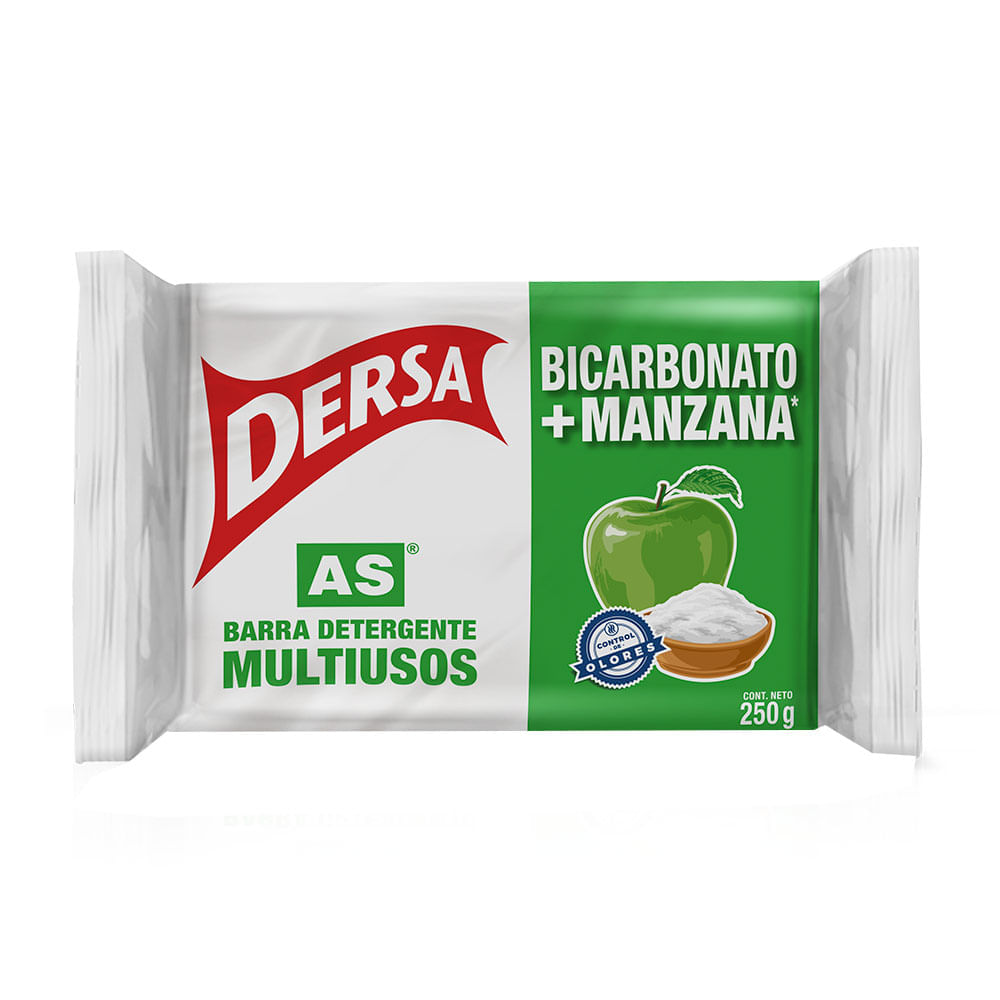 Detergente Dersa multiusos bicarbonato manzana barra x 250 g