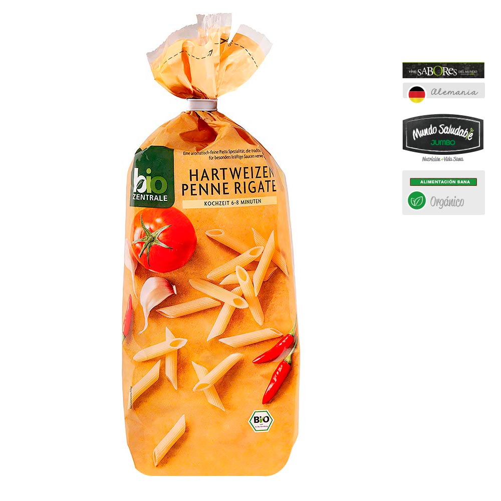 Pasta Biozentrale Penne Rigate Trigo Duro x500g