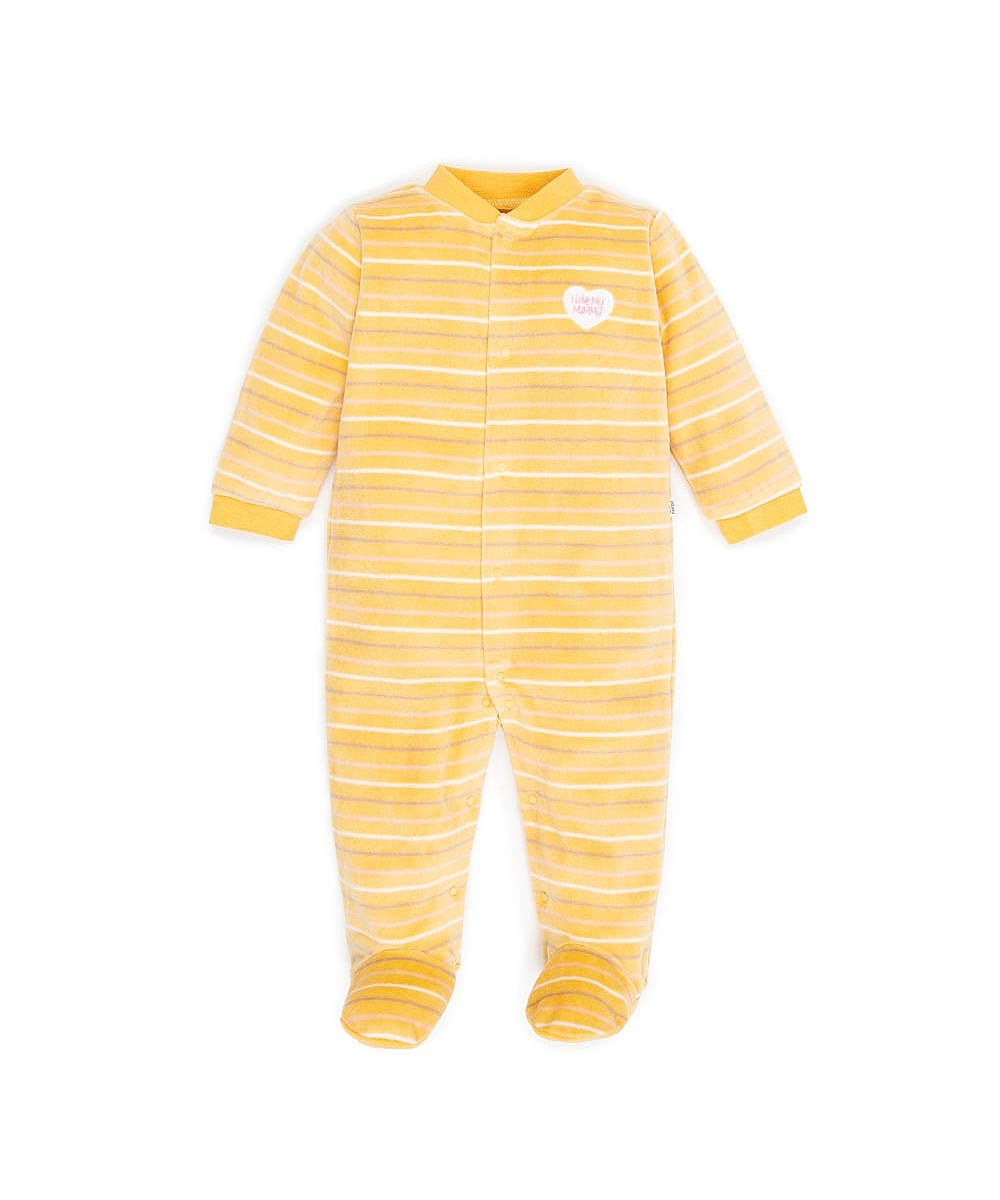 Pijama entera en Algodón Bebita Amarillo Rayas SUEÑO NIÑA