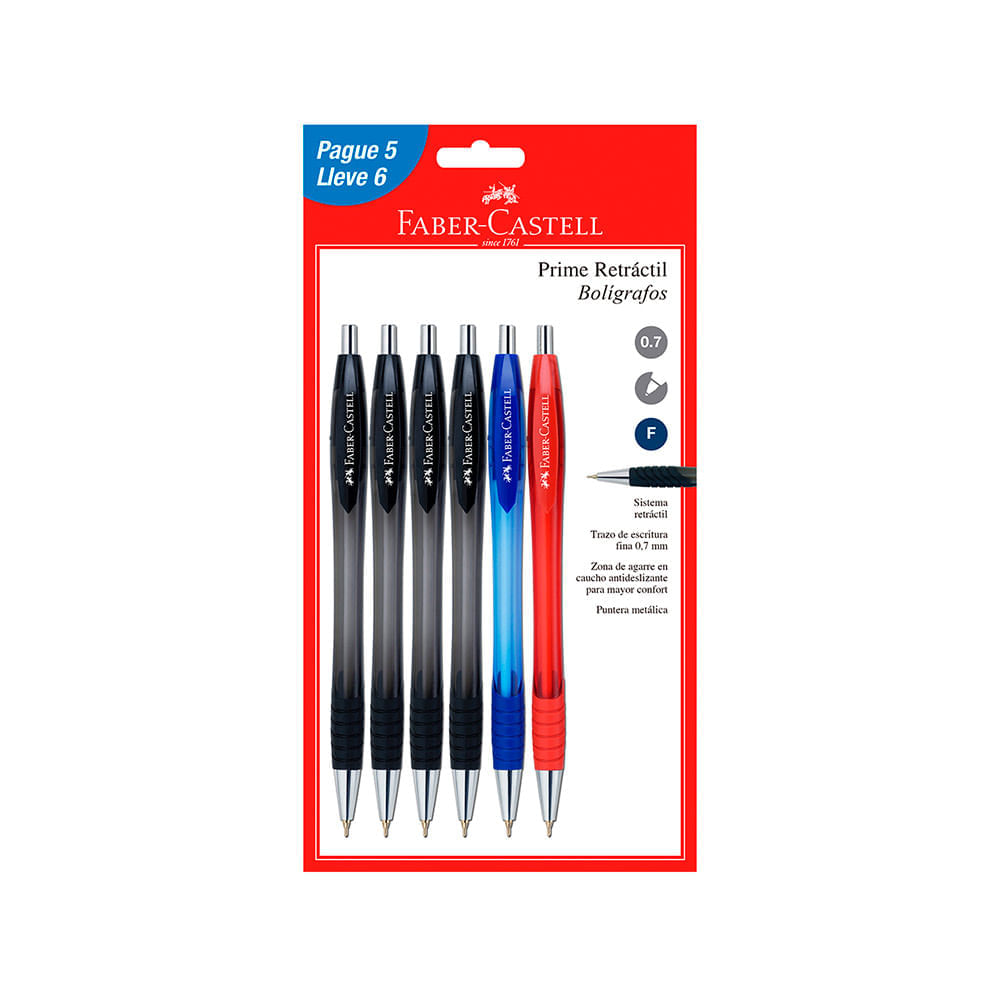 Bolígrafo prime Faber Castell x6und