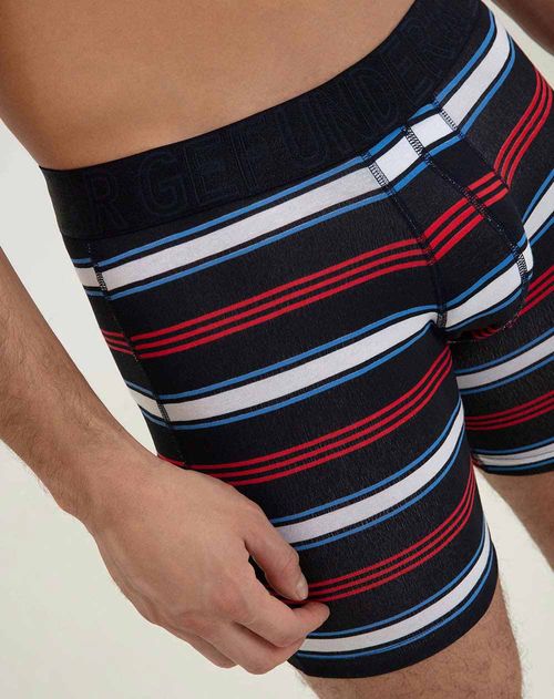 Boxer largo en Jersey Algodón Masculino Azul rayas MAX TECH Talla M