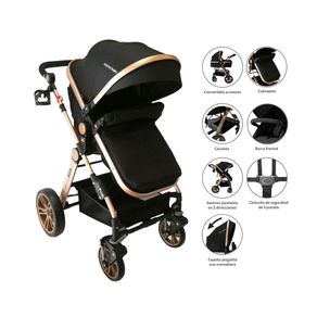 Coche Bebe Tipo Moises Alizze Negro Happy Baby