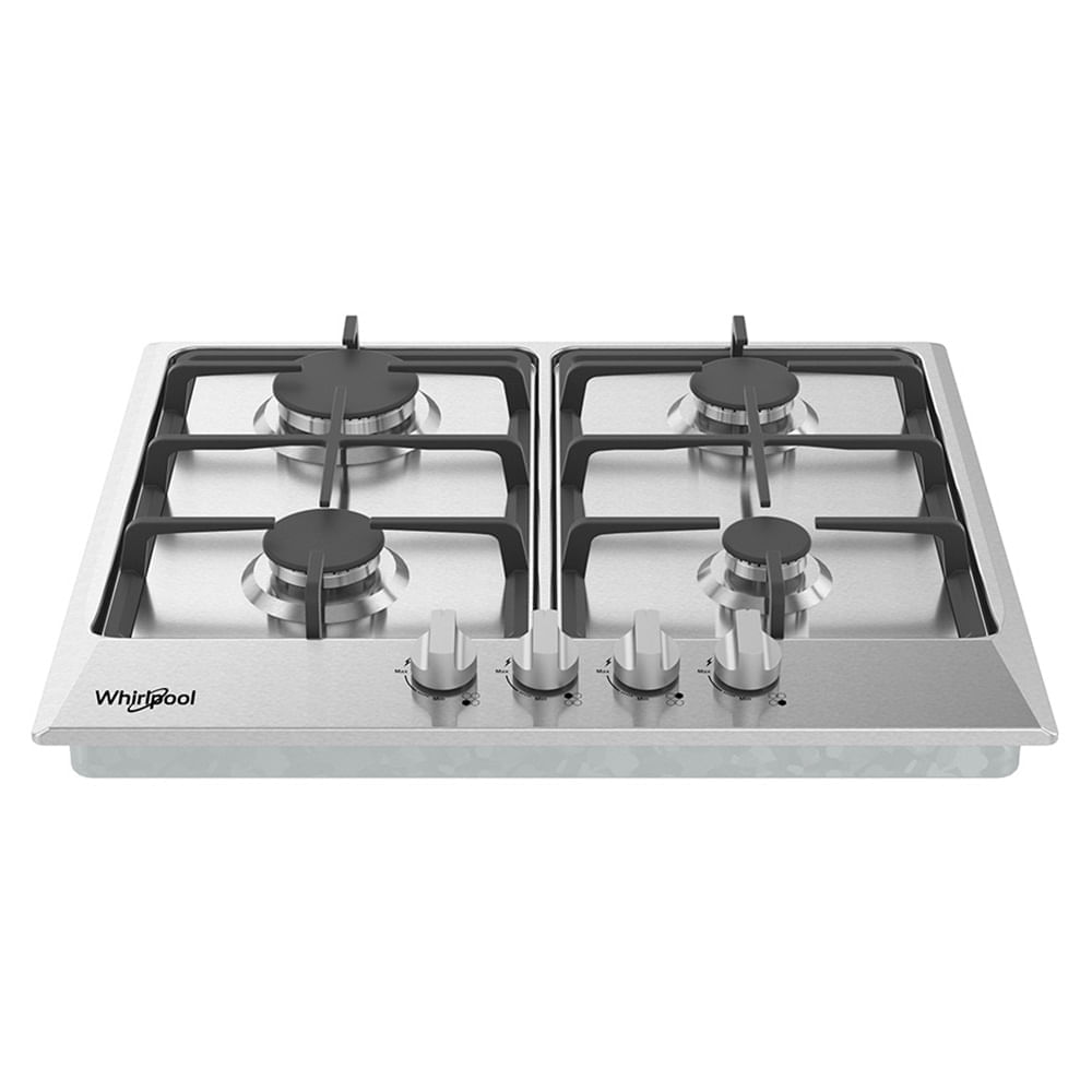 Estufa de empotrar Whirlpool 58Cms 4 Puestos Gas Propano WP2420S Gris