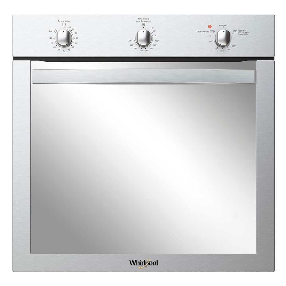 Horno Empotrable Whirlpool WOA120S a Gas 60 cm 24" Plateado