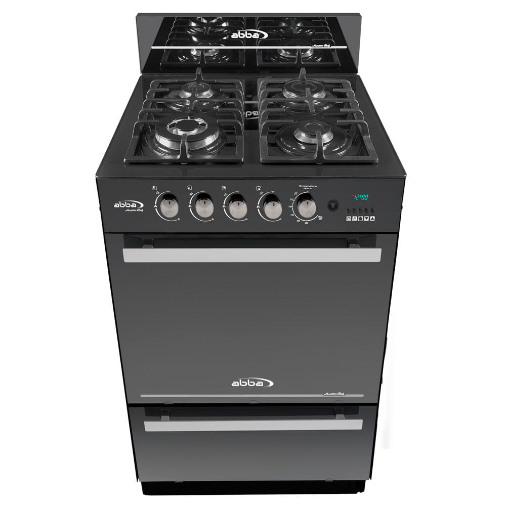 Estufa Abba de Piso con Horno Master Chef Gas Natural Vidrio Ag 202-6N Gt Tc