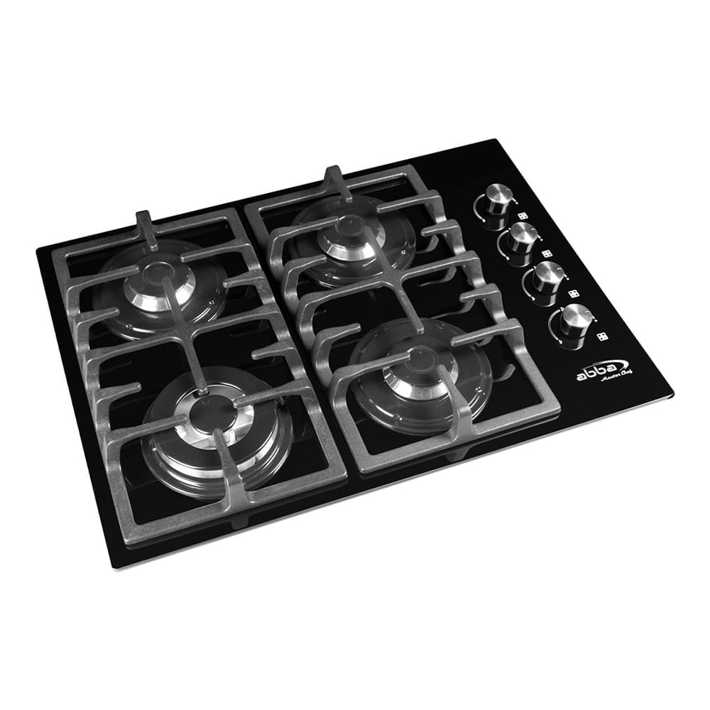 Estufa de empotrar Abba Master Chef CM 305 V4DN TC N 4 puestos gas natural 66cm triple corona Negra