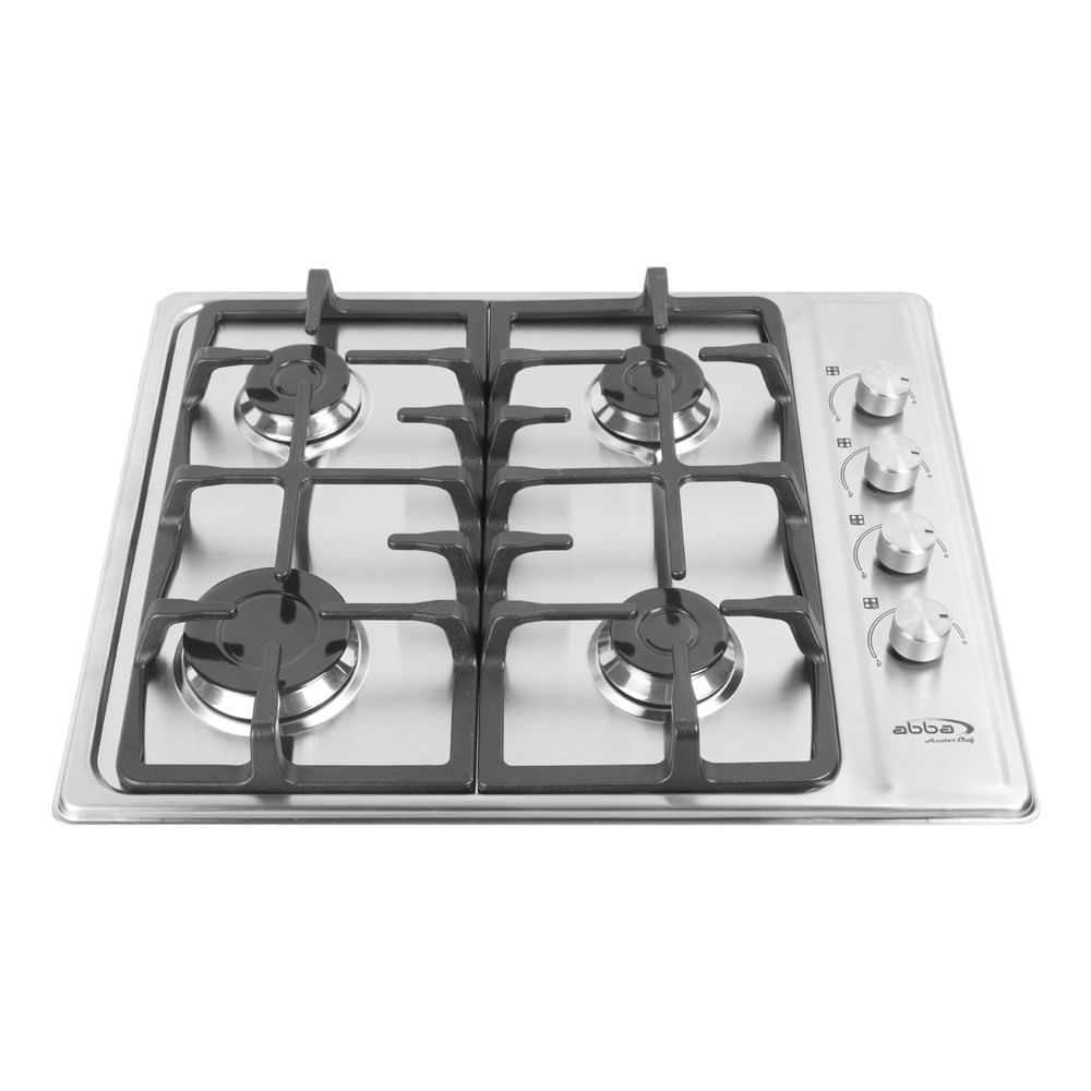 Estufa Abba de Empotrar Master Chef gas propano 4 puestos Acero inox CG 4PLX