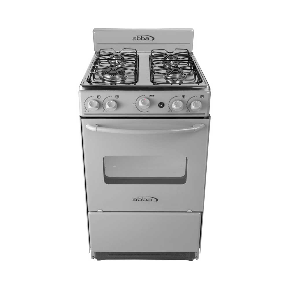 Estufa de piso con horno Abba AT 101-5N G 4 puestos gas natural acero inoxidable Gris