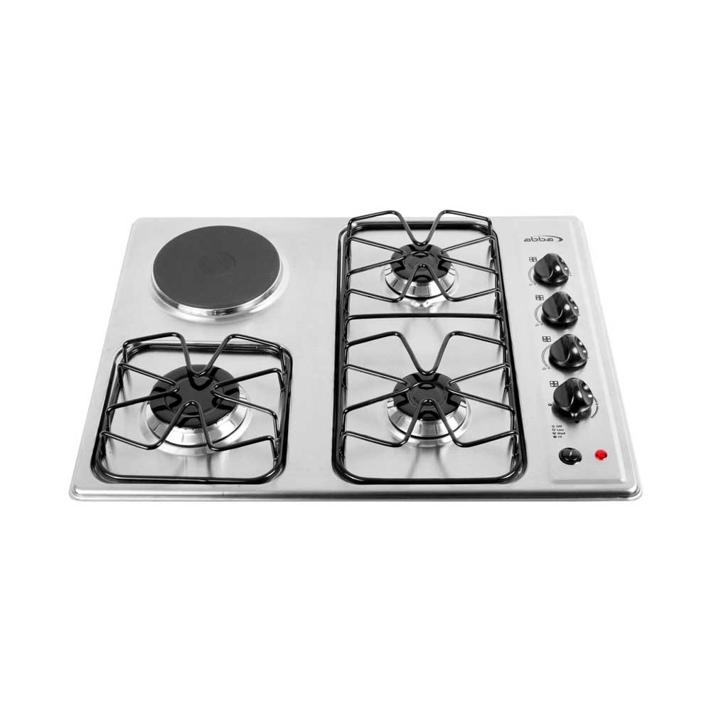 Estufa de Empotrar Abba cm 4Plx3 4 Puestos, 3 Gas Propano / 1 Eléctrica 120V Acero Inoxidable