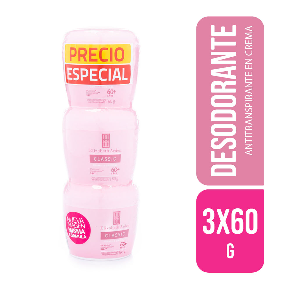 Desodorante Elizabeth Arden clásico crema x3und x60g c-u