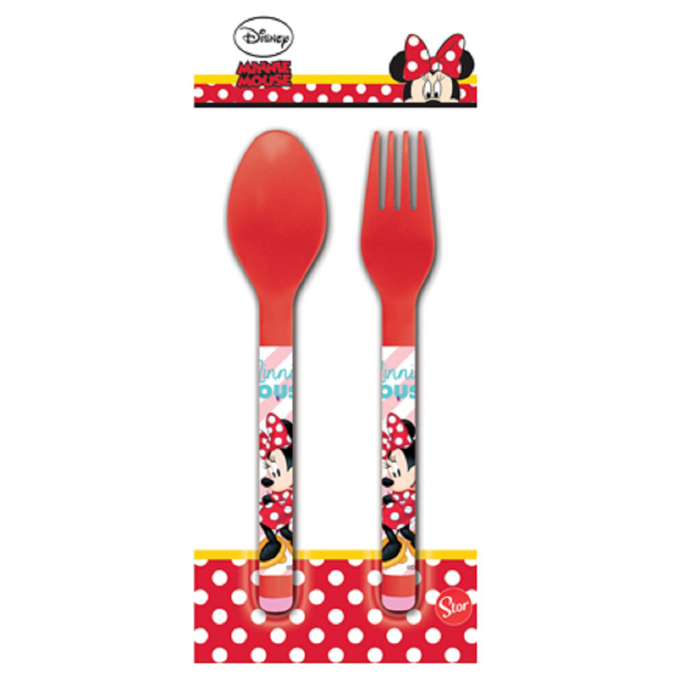 Set de cubiertos Minnie x2 piezas