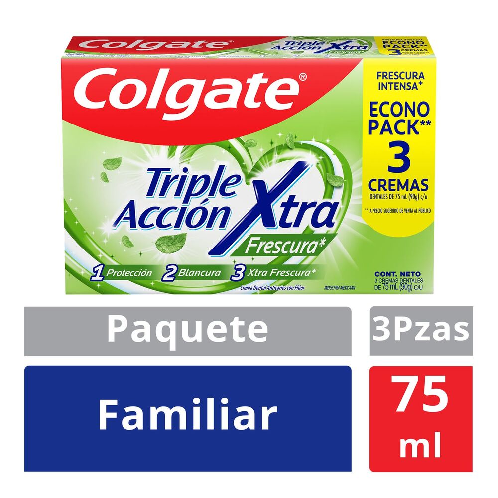 Crema Dental Colgate Triple Accion Frescura x100ml x3und