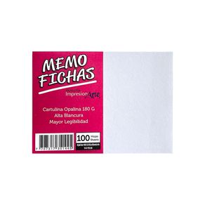 Ficha bibliográfica opalina 10x14 x 100 und Impresionarte