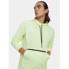 Buzo Hoodie Cerrado Bolsillo con Llera en Frente Capota y Cordón Ajustable Hombre Verde