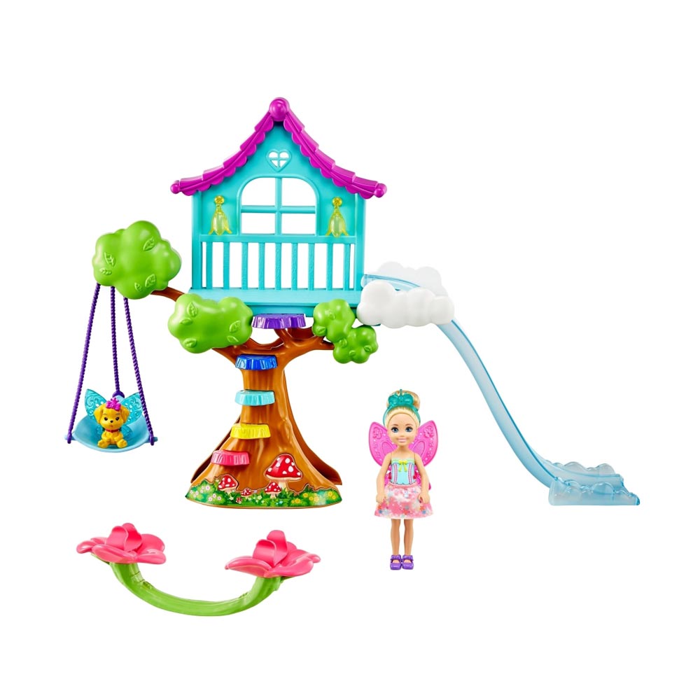 Muñeca Barbie Dreamtopia set de juego Chelsea columpio de nubes