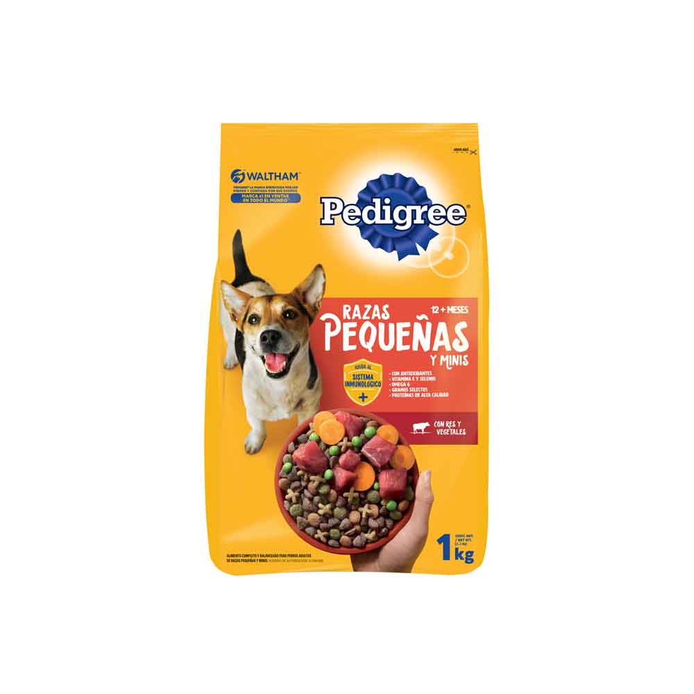 Alimento Pedigree perros adultos razas pequeñas x1kg