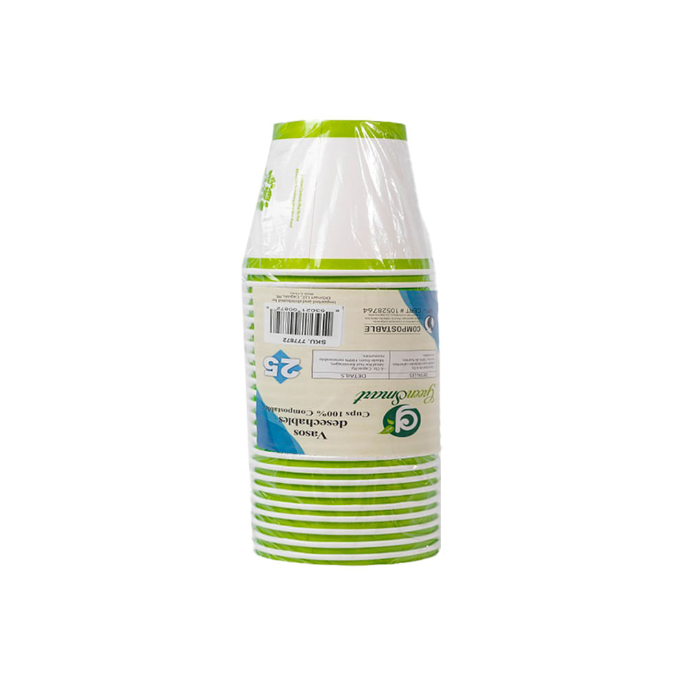 Vaso 6oz para bebida caliente papel x25und Greensmart