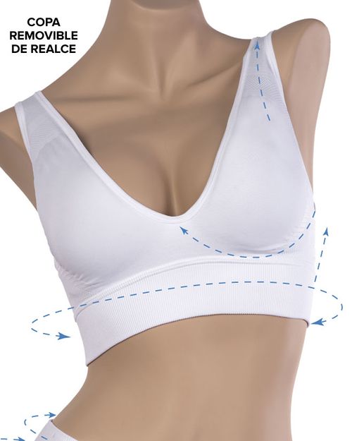 Brasier full support para mujer blanco 1S8193 Talla S-M