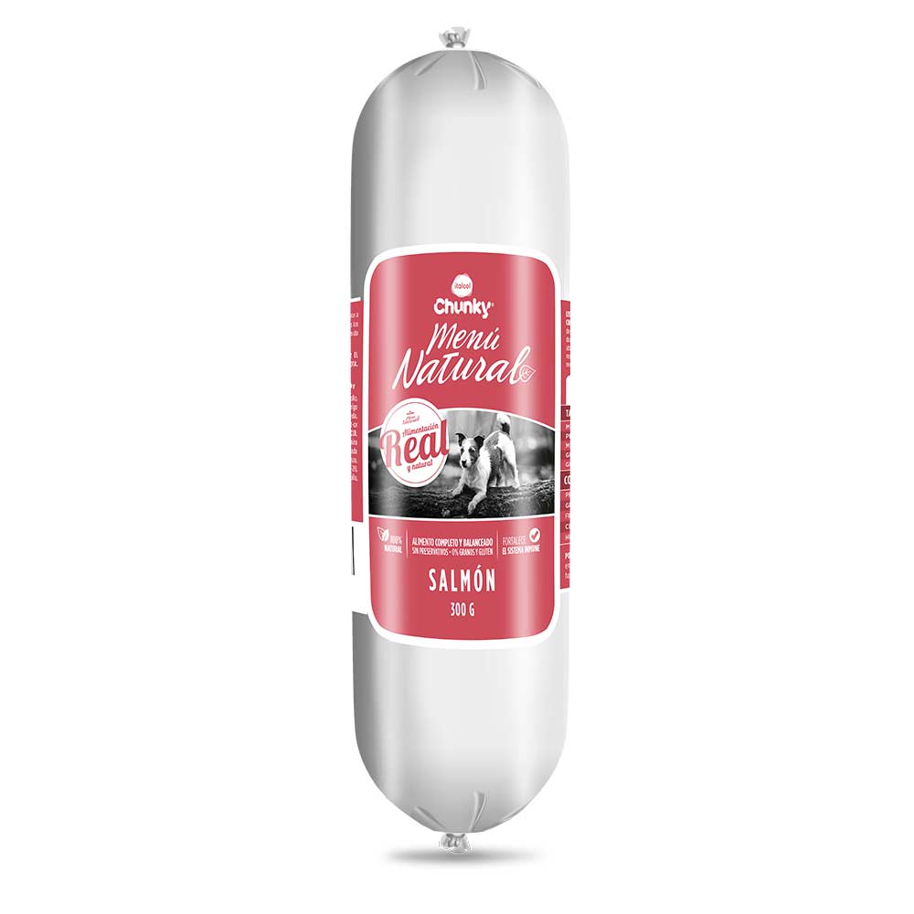 Chunky menu natural salchichon salmon perros x300g