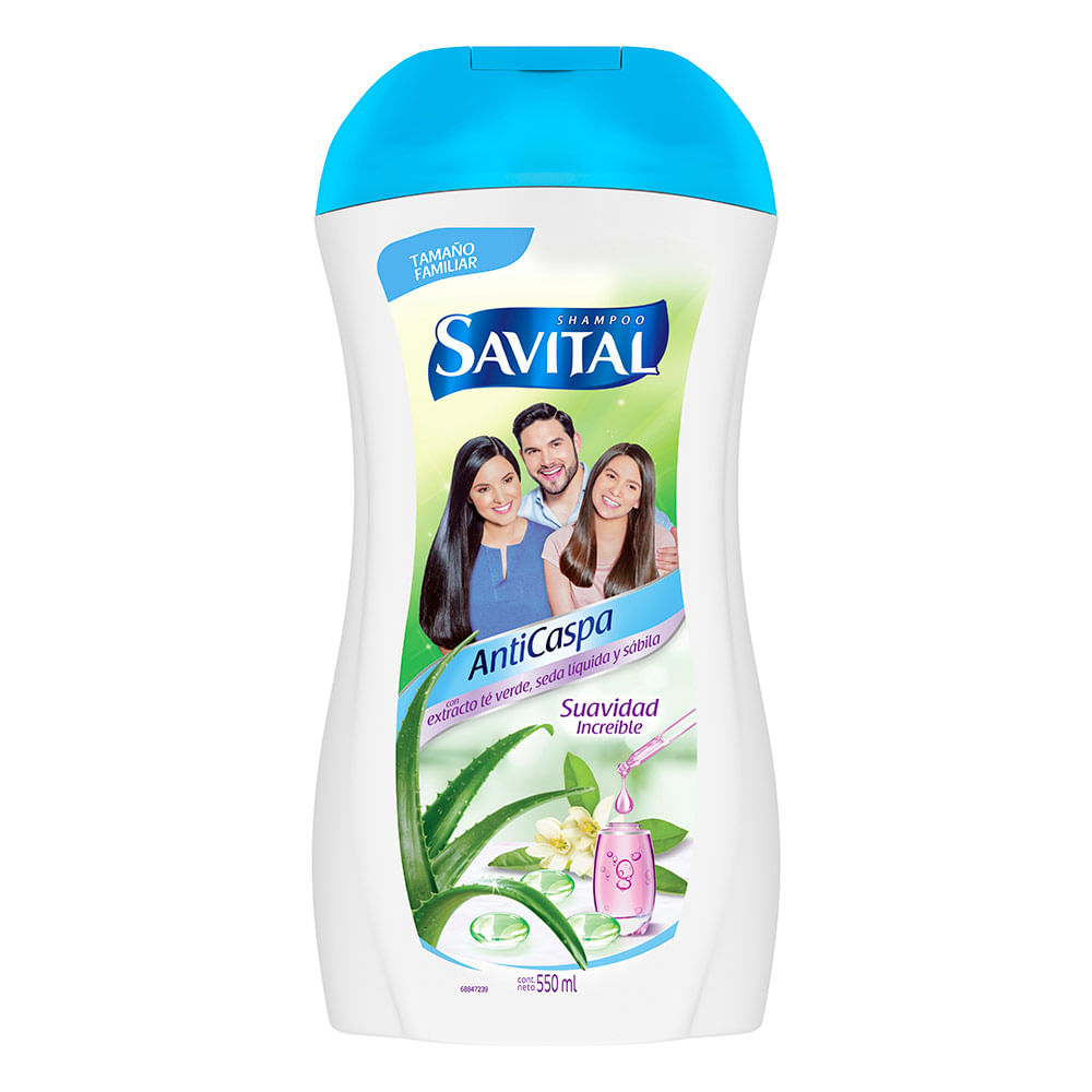 Shampoo Savital anticaspa te y seda x550ml