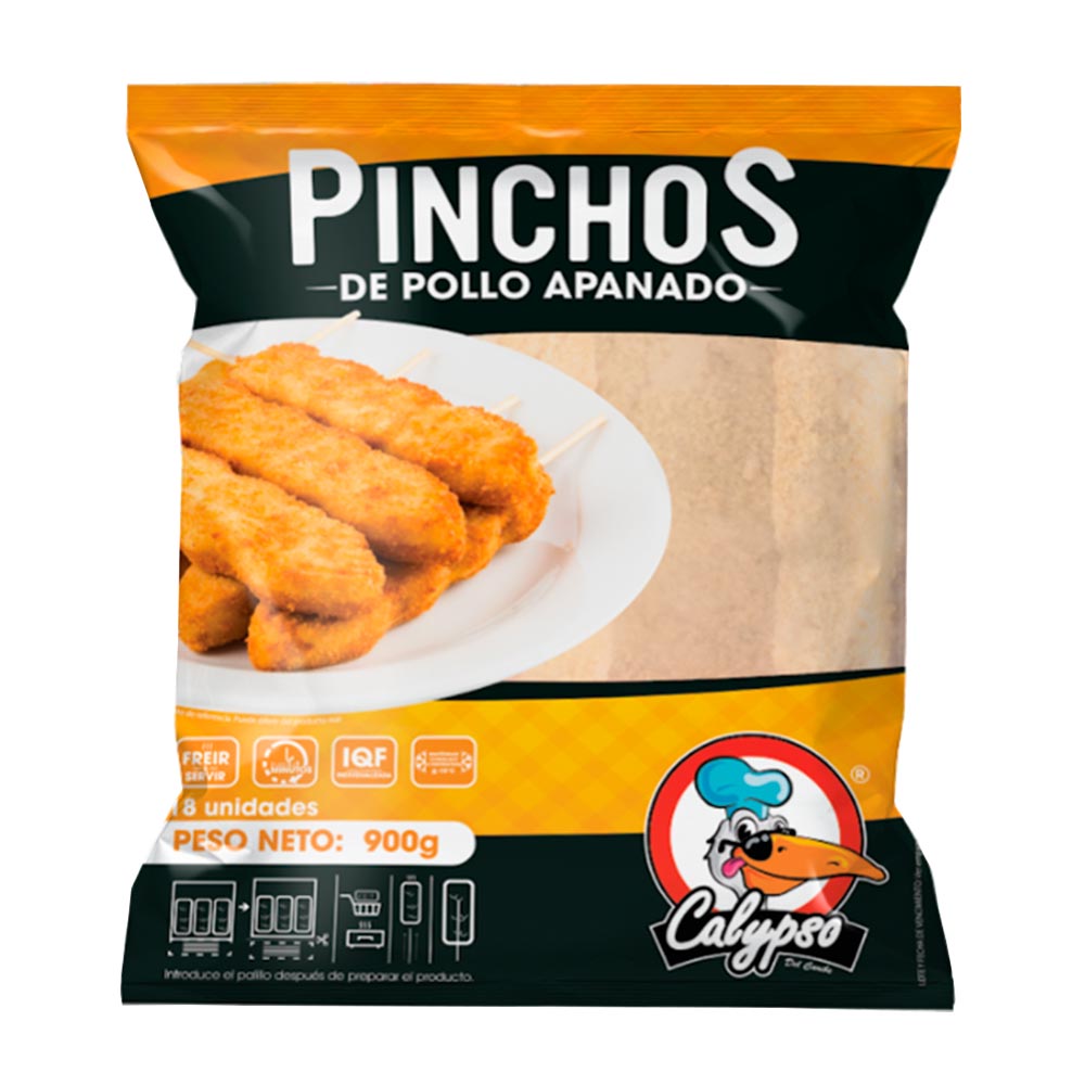 Pinchos calypso pollo apanado x 18 und x 900g