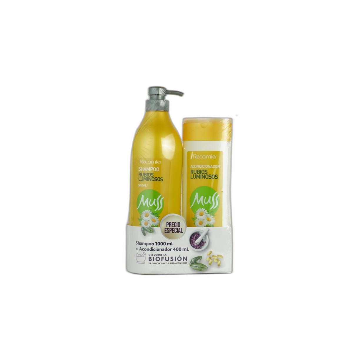 Shampoo Muss rubio x1000ml + acondicionador x400ml