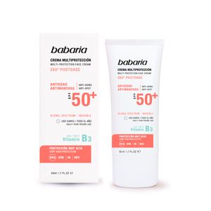 Crema facial Babaria Vitamina B3 sin color 50SPF x50ml
