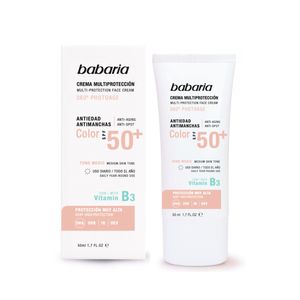 Crema facial Babaria Vitamina B3 con color 50SPF x50ml
