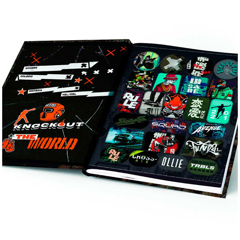 Cuaderno Cosido Pasta Dura Tribals X 100 Hojas Cuadriculado Scribe Surtido