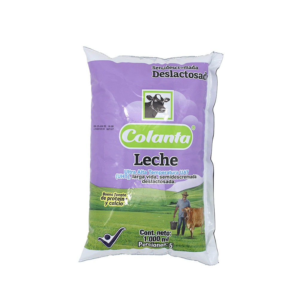 Leche deslactosada Colanta bolsa x1000ml