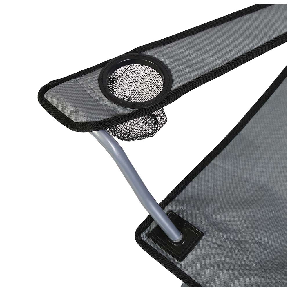 Silla Camping Caño Con Apoyabrazos Gris Alpes