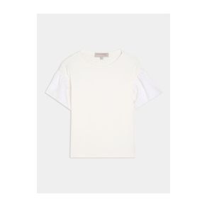 Blusa Manga Corta De Ojalillo Color Crema