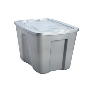 Caja Plastica 37L Color Metal Plateado Krea