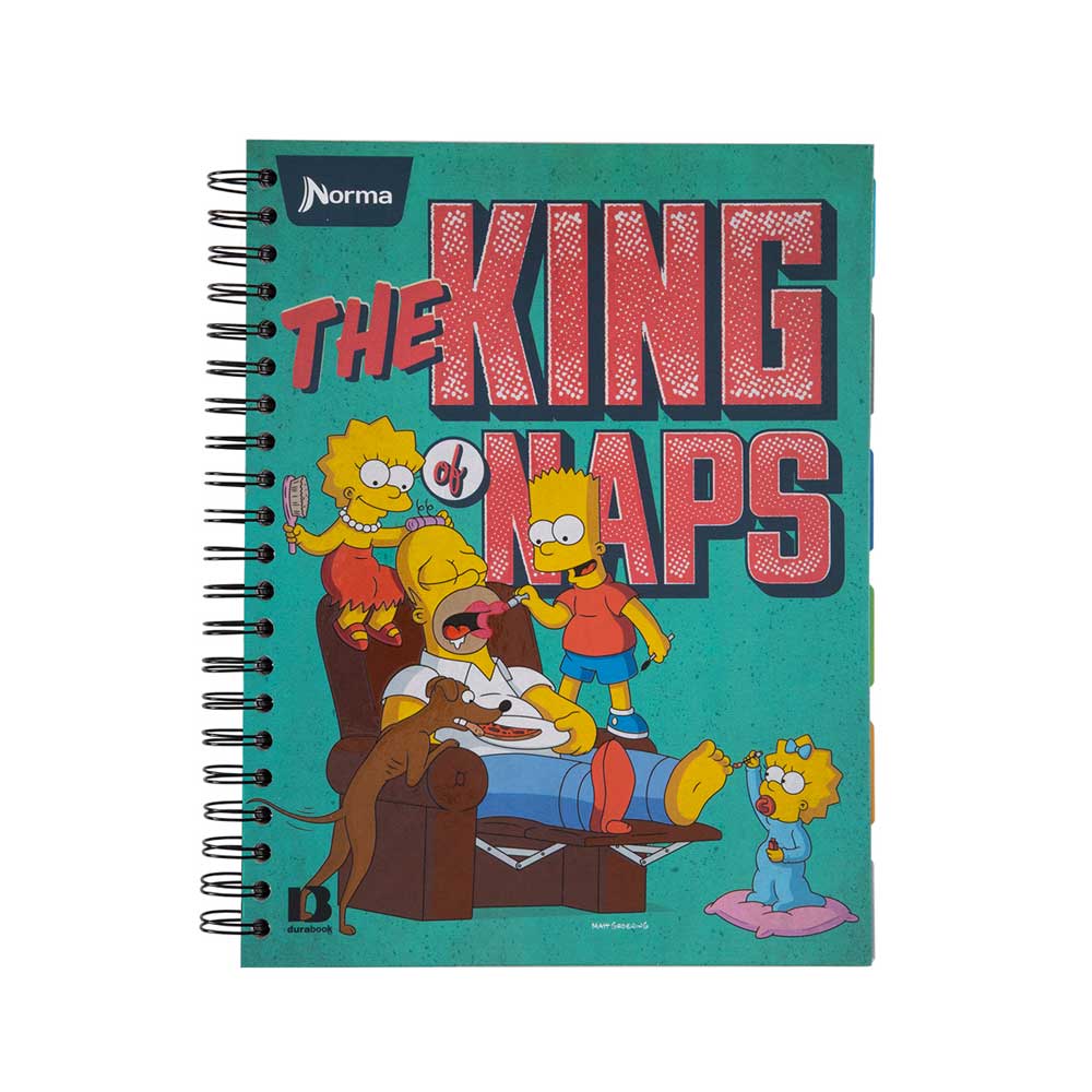 Cuaderno Argollado 7 Materias Los Simpson Durabook Grande 175 Hojas Cuadriculado Norma Surtido