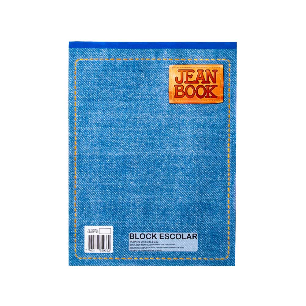 Block jean book carta sin raya jean book