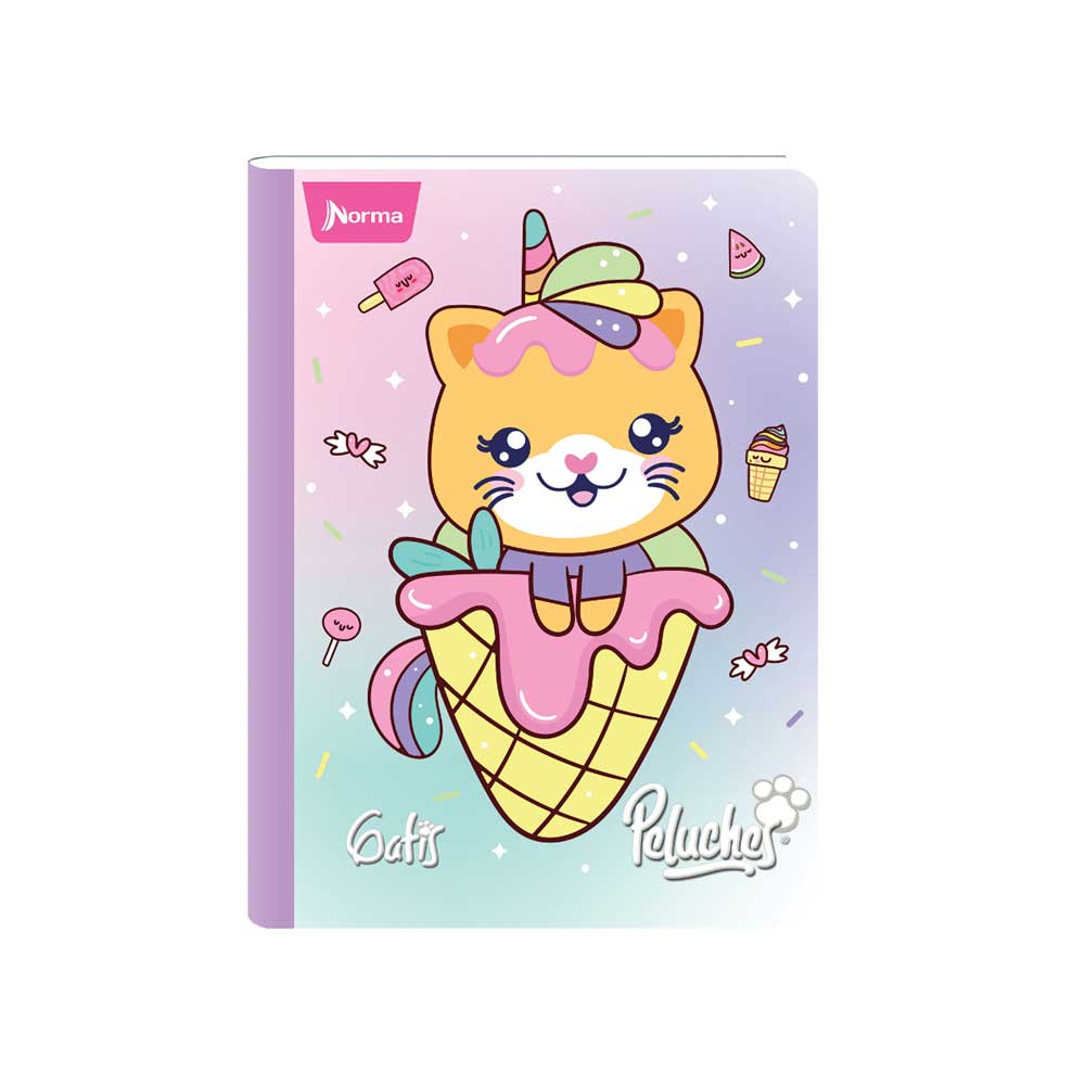 Cuaderno Cosido Norma Peluches 50Hojas 1 Materia Doble Linea Surtido