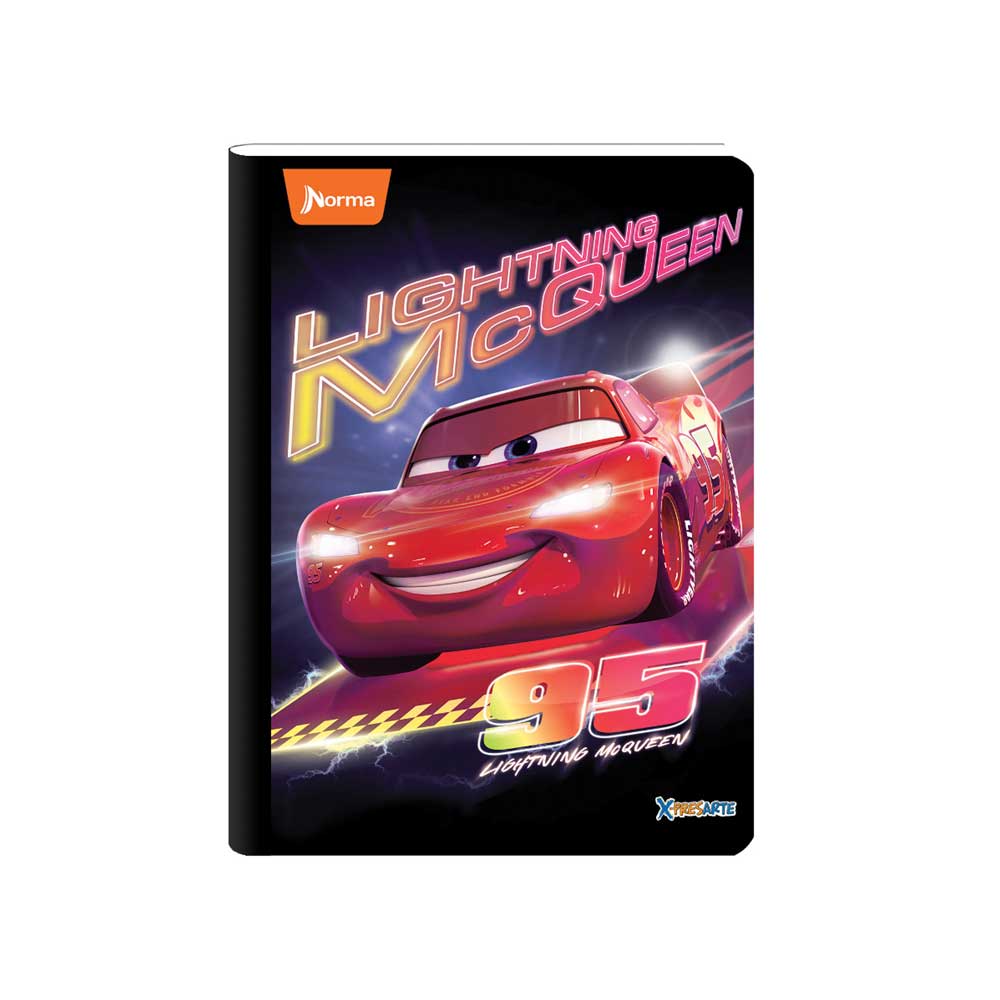 Cuaderno Cosido Norma Cars Mediano 100Hojas 1 Materia Rayado Surtido