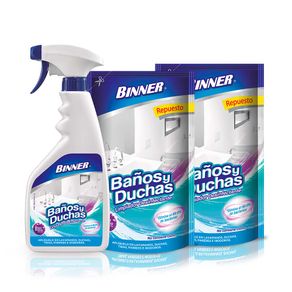 Limpiador Pistola Binner baños y ducha + 2 repuestos x500ml c-u