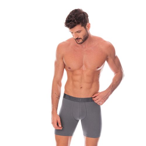 Boxer largo Algodón/Elastano hombre gris fondo 24044 Talla M