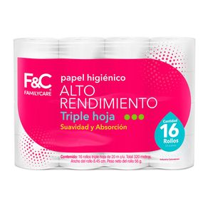 Papel higiénico Family Care x16unds x20m c-u