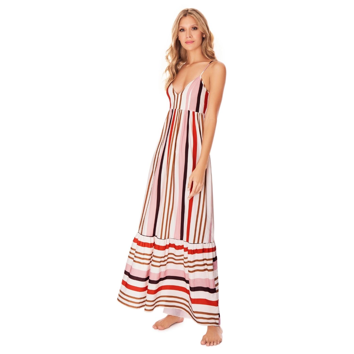 Vestido Largo Tejido Plano Mujer Multicolor 2937