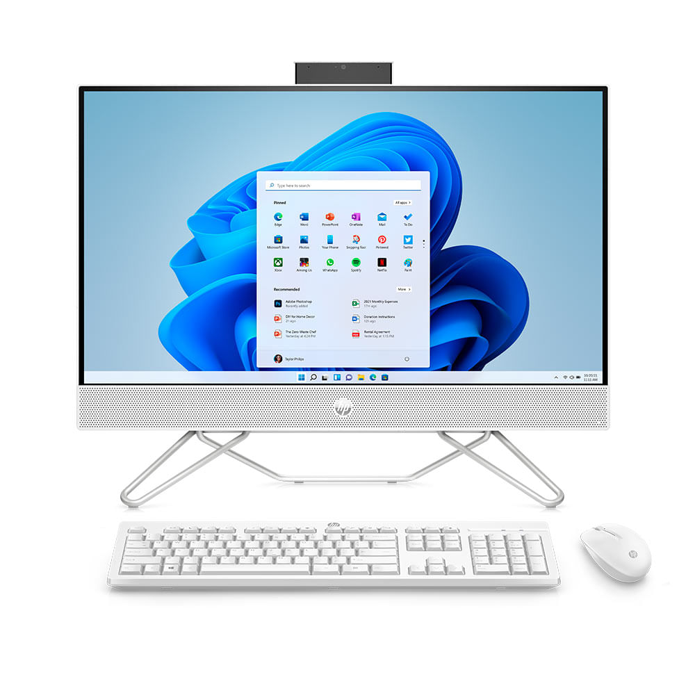 Computador All-in-One HP 24-CB0003LA AMD Ryzen 3-5300U 8GB 256GB Disco SSD 4 Núcleos 23.8" Blanco
