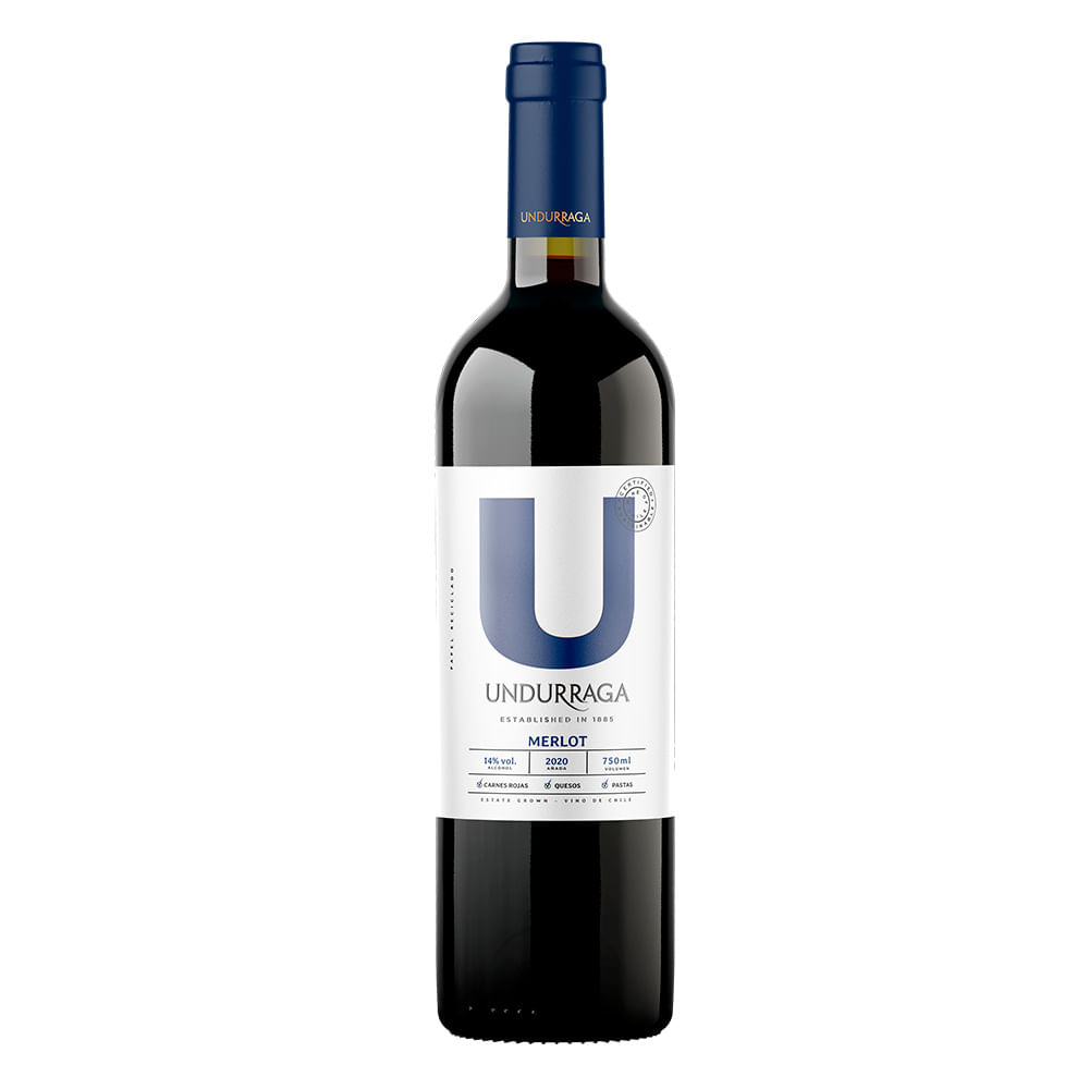Vino tinto Undurraga merlot x750ml