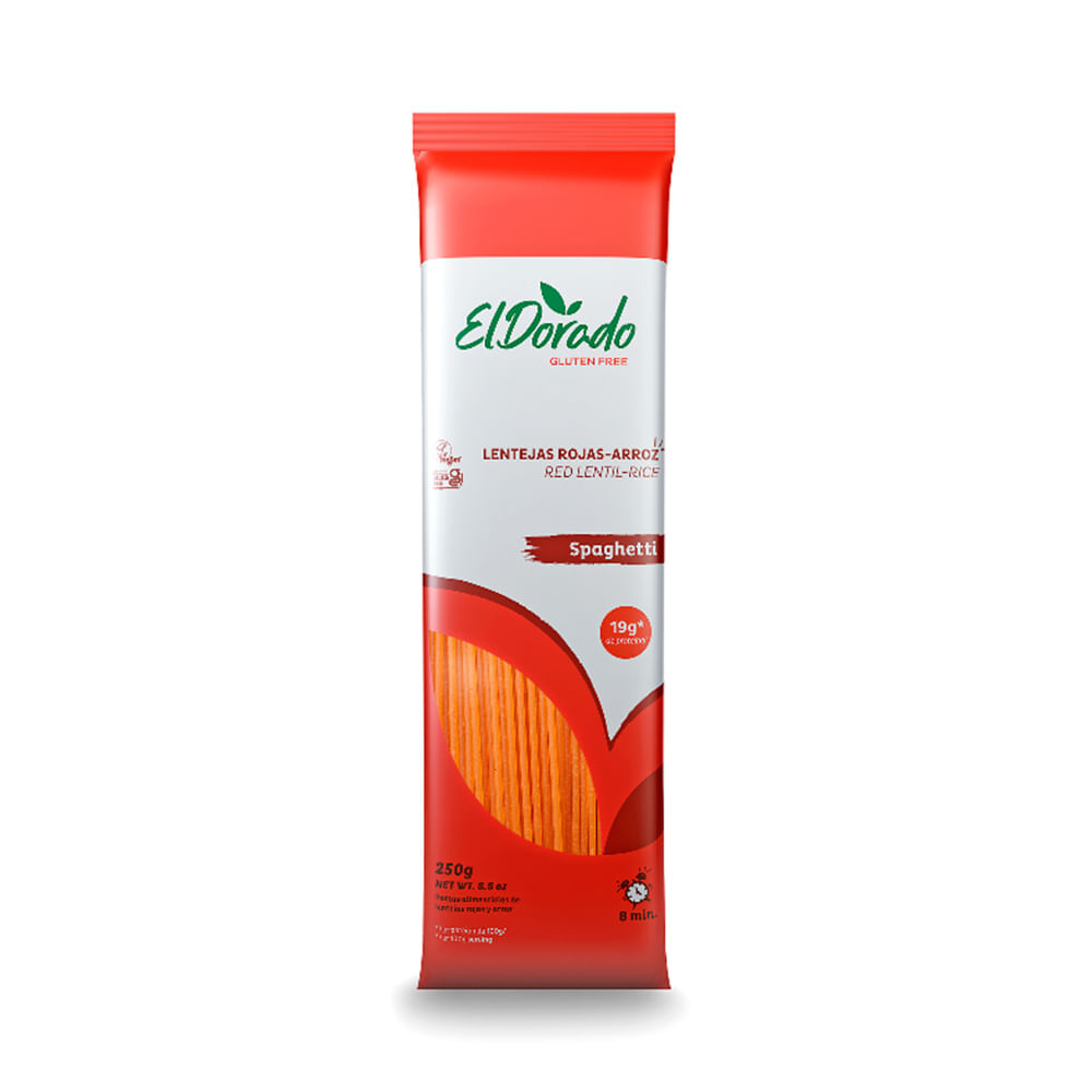 Pasta El Dorado spaghetti lentejas rojas arroz x250g