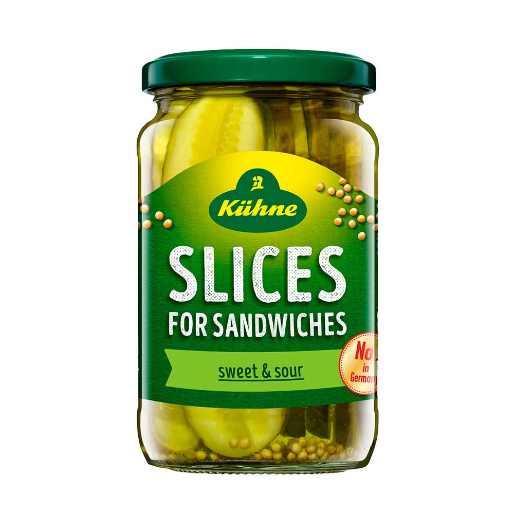 Pepinillos Rebanados Kuhne X 330g