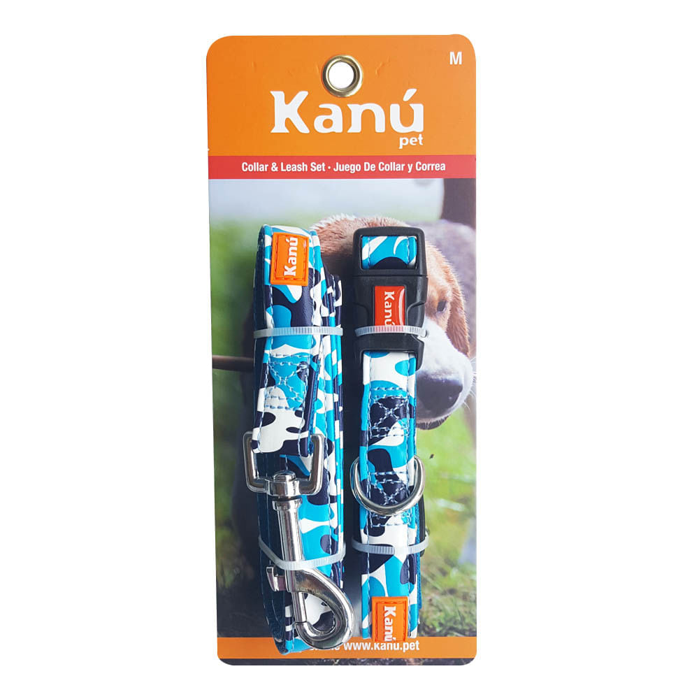 Combo Collar Y Correa Camuflado M Kanu para perro